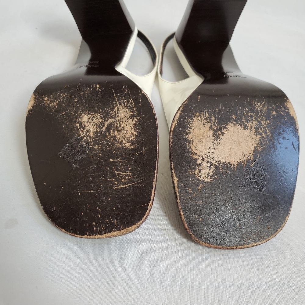 Gucci Winter White Sling Back Heels Sandals - Picture 7 of 16